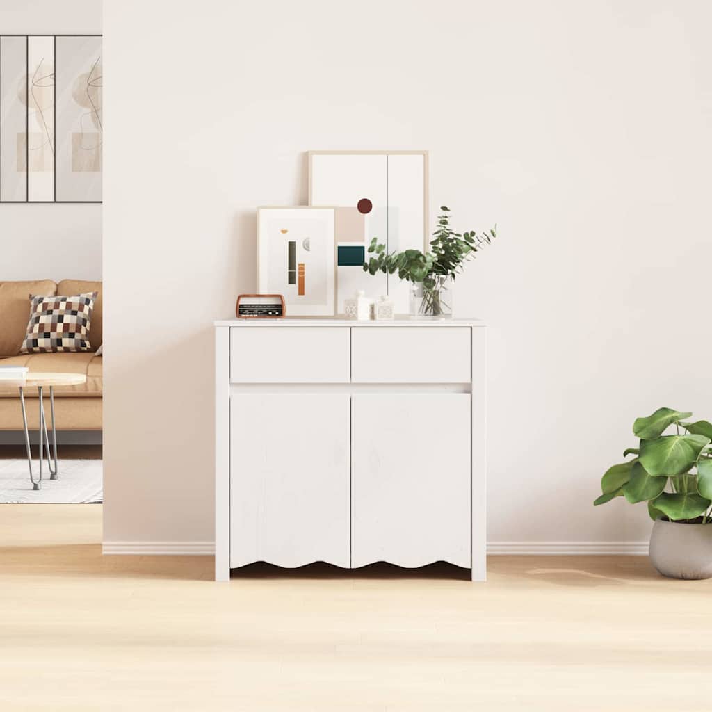 Sideboard Weiß 79 x 43 x 75,5 cm Massivholz Kiefer