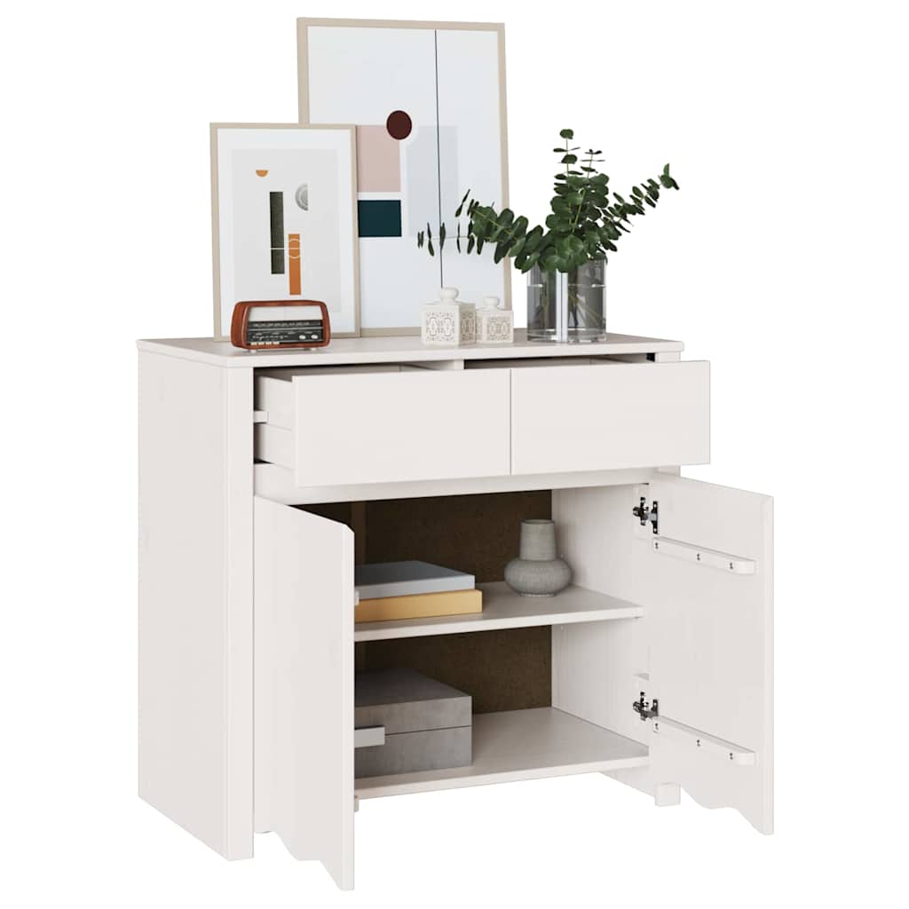 Sideboard Weiß 79 x 43 x 75,5 cm Massivholz Kiefer