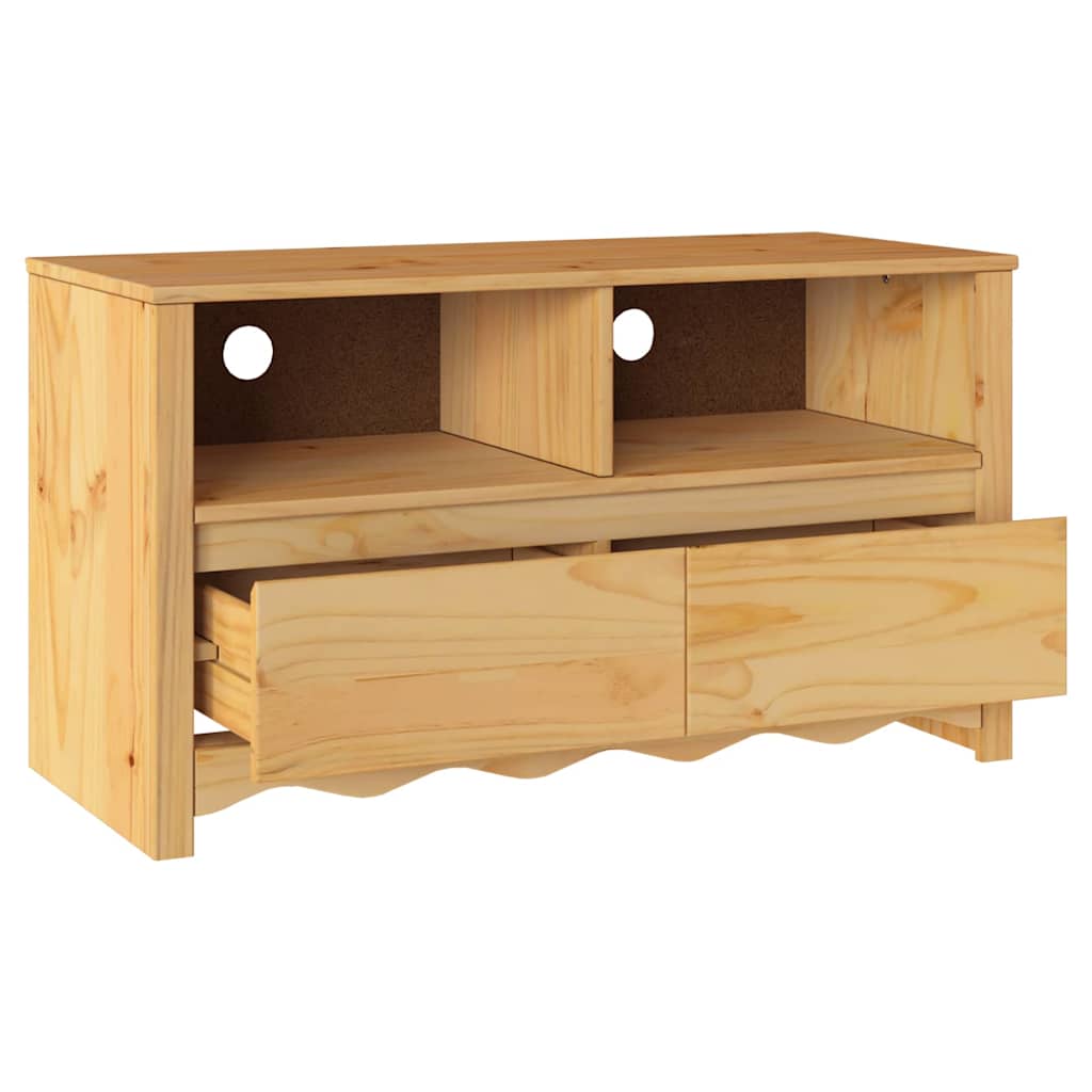 TV-Schrank Braun 99 x 43 x 55 cm Massivholz Kiefer
