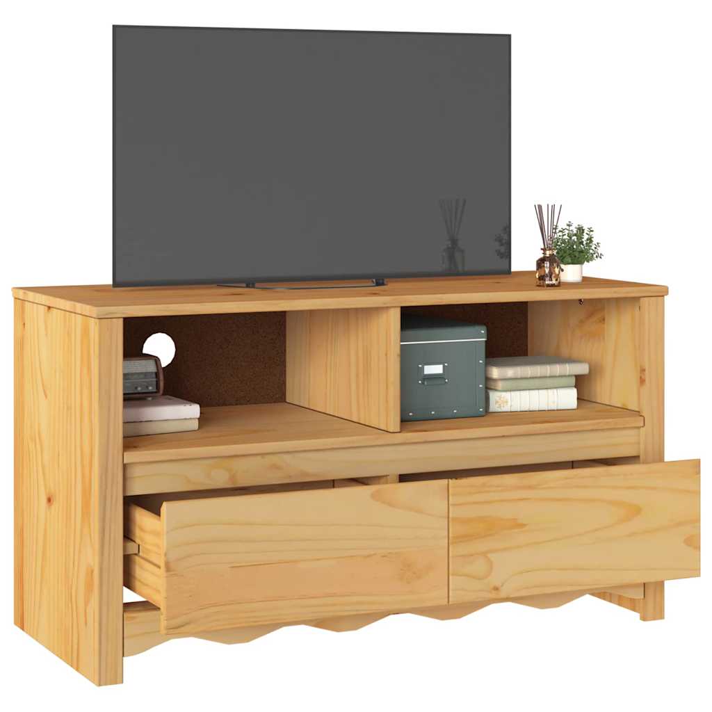 TV-Schrank Braun 99 x 43 x 55 cm Massivholz Kiefer