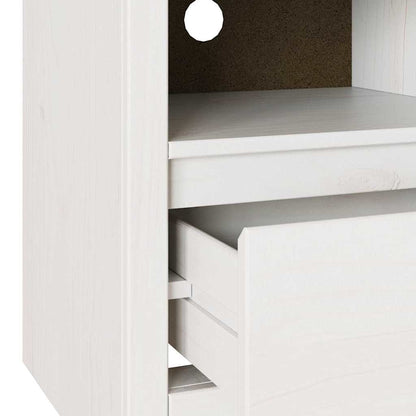 TV-Schrank Weiß 99 x 43 x 55 cm Massivholz Kiefer