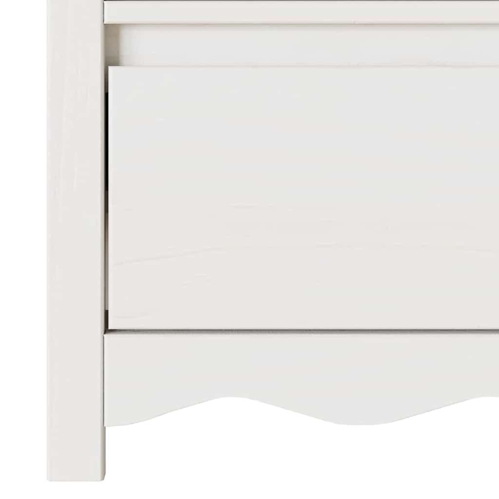 TV-Schrank Weiß 99 x 43 x 55 cm Massivholz Kiefer