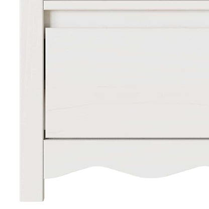 TV-Schrank Weiß 99 x 43 x 55 cm Massivholz Kiefer