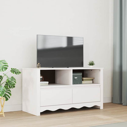 TV-Schrank Weiß 99 x 43 x 55 cm Massivholz Kiefer