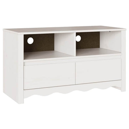 TV-Schrank Weiß 99 x 43 x 55 cm Massivholz Kiefer
