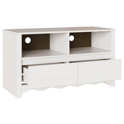 TV-Schrank Weiß 99 x 43 x 55 cm Massivholz Kiefer