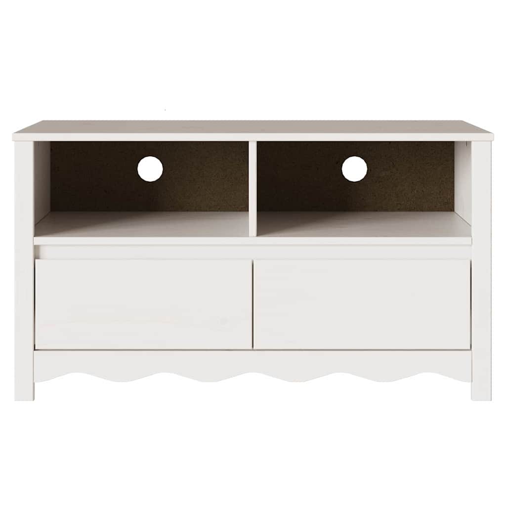TV-Schrank Weiß 99 x 43 x 55 cm Massivholz Kiefer