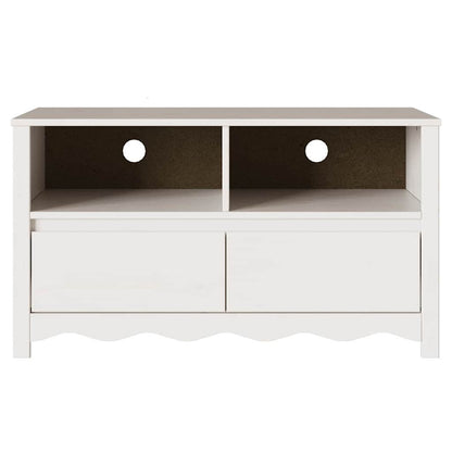 TV-Schrank Weiß 99 x 43 x 55 cm Massivholz Kiefer