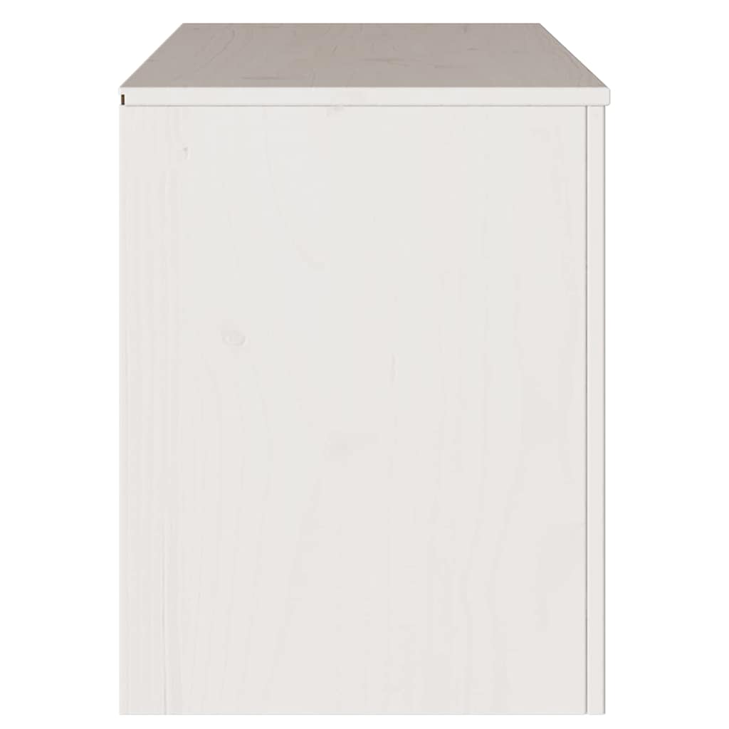 TV-Schrank Weiß 99 x 43 x 55 cm Massivholz Kiefer