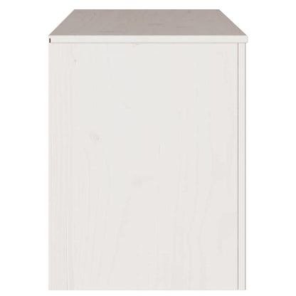 TV-Schrank Weiß 99 x 43 x 55 cm Massivholz Kiefer