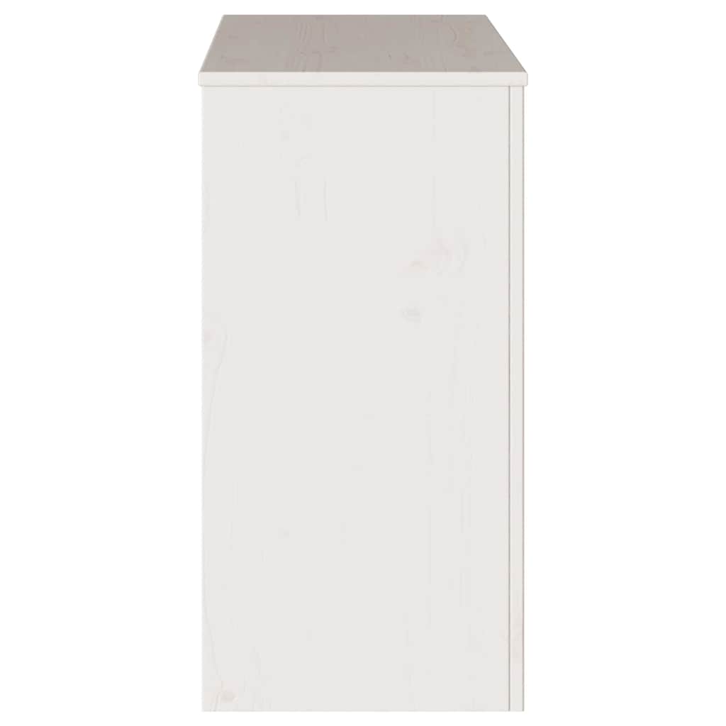 Konsolentisch Weiß 89,5 x 37 x 73 cm Massivholz Kiefer