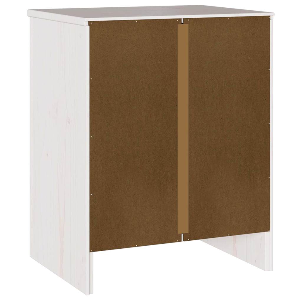 Nachttisch Drammen Weiß 45 x 35 x 56 cm Massivholz Kiefer