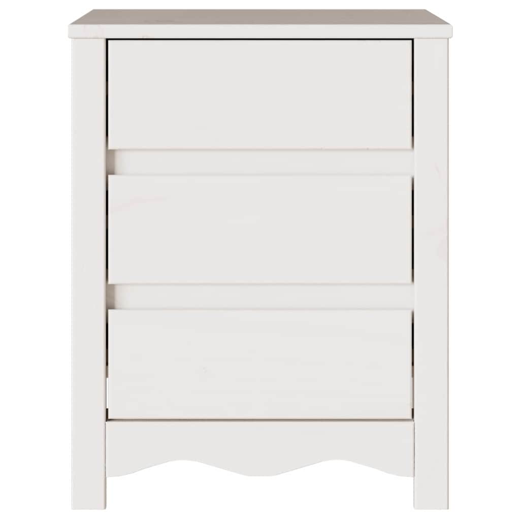 Nachttisch Drammen Weiß 45 x 35 x 56 cm Massivholz Kiefer