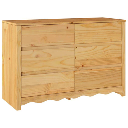 Kommode mit Regal Braun 111 x 43 x 73,5 cm Massivholz Kiefer