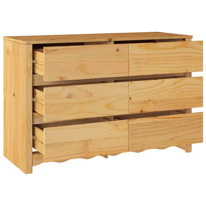 Kommode mit Regal Braun 111 x 43 x 73,5 cm Massivholz Kiefer