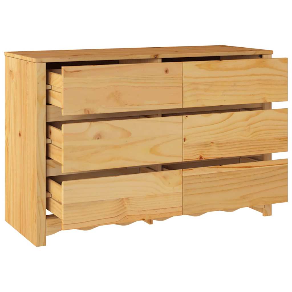 Kommode Drammen Eiche 111 x 43 x 73,5 cm Massivholz Kiefer