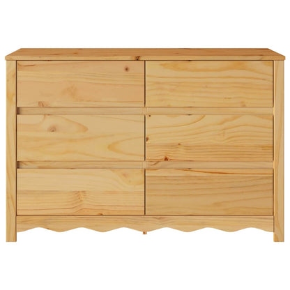 Kommode mit Regal Braun 111 x 43 x 73,5 cm Massivholz Kiefer