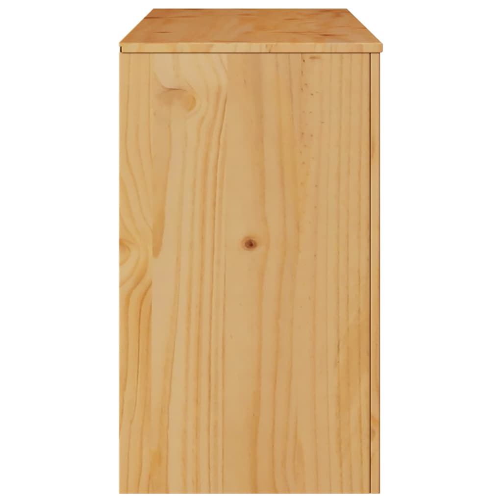 Kommode mit Regal Braun 111 x 43 x 73,5 cm Massivholz Kiefer
