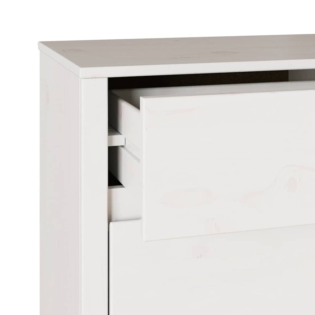 Kommode mit Regal Weiß 111 x 43 x 73,5 cm Massivholz Kiefer