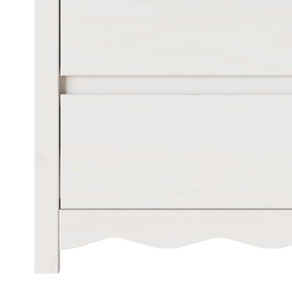 Kommode mit Regal Weiß 111 x 43 x 73,5 cm Massivholz Kiefer