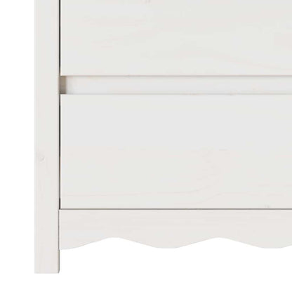 Kommode mit Regal Weiß 111 x 43 x 73,5 cm Massivholz Kiefer