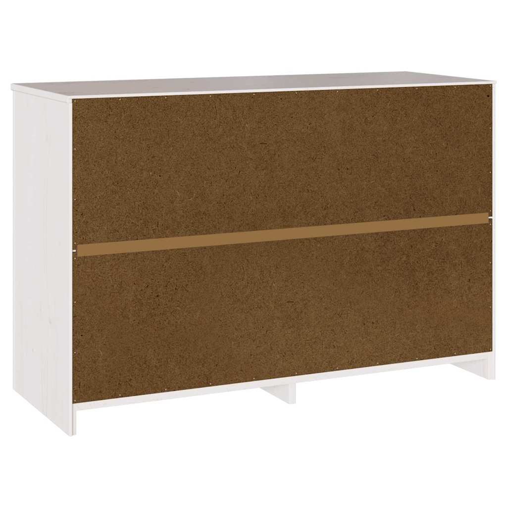 Kommode mit Regal Weiß 111 x 43 x 73,5 cm Massivholz Kiefer