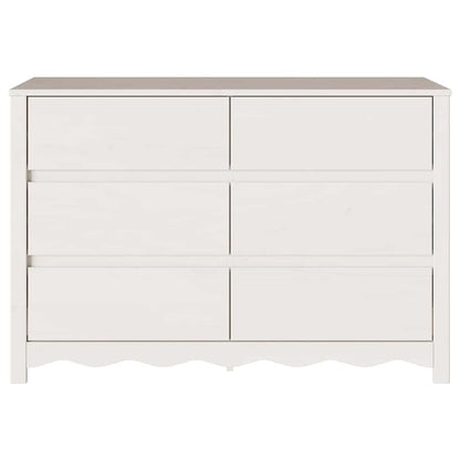 Kommode mit Regal Weiß 111 x 43 x 73,5 cm Massivholz Kiefer