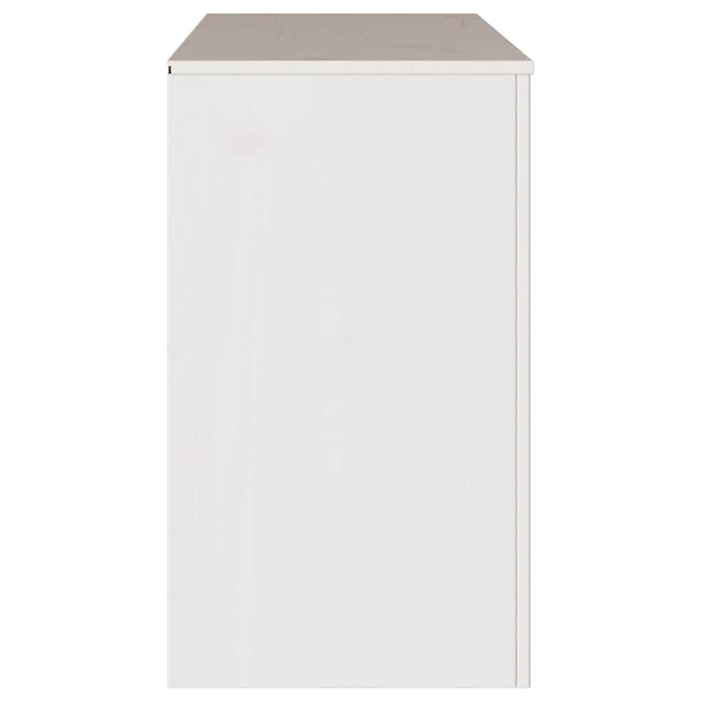 Kommode mit Regal Weiß 111 x 43 x 73,5 cm Massivholz Kiefer