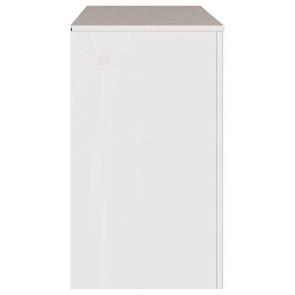 Kommode mit Regal Weiß 111 x 43 x 73,5 cm Massivholz Kiefer