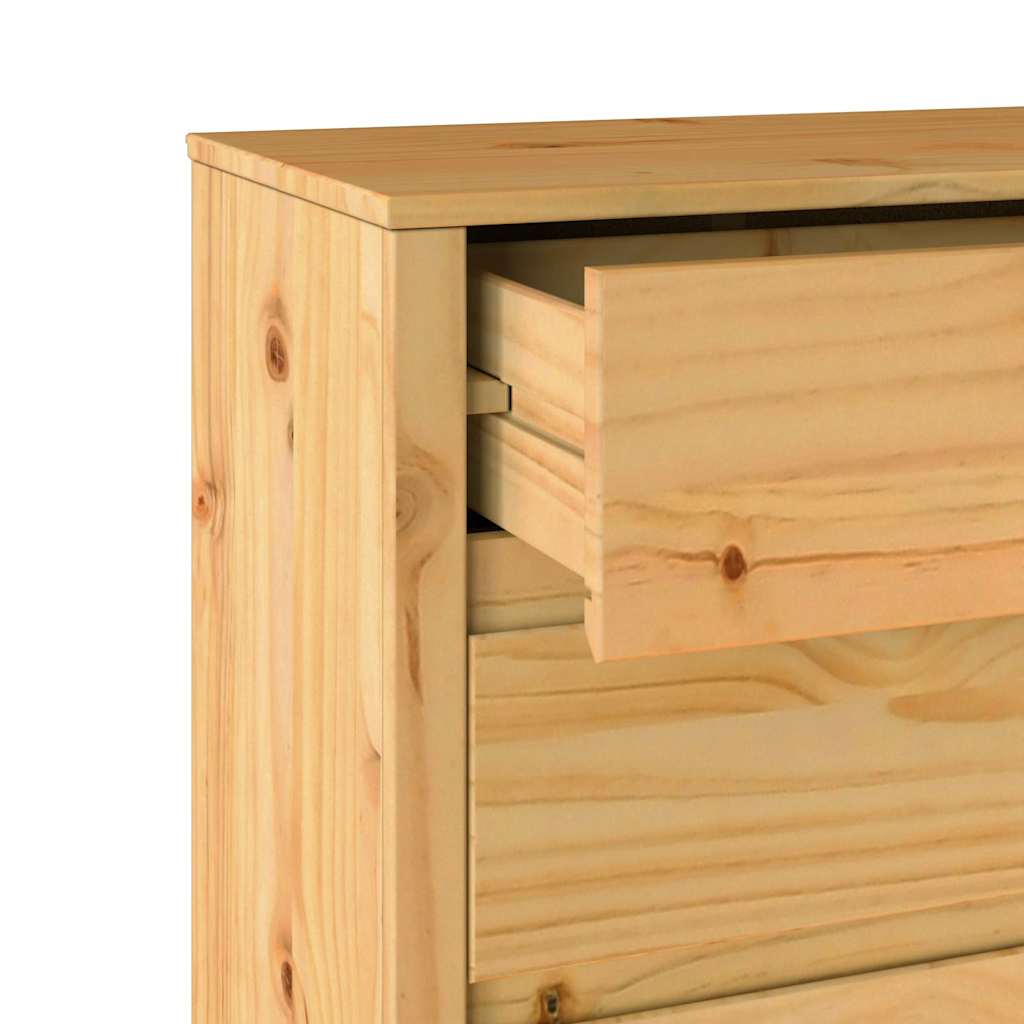 Kommode mit Regal Braun 76,5 x 40 x 91 cm Massivholz Kiefer