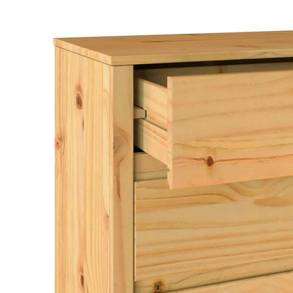 Kommode mit Regal Braun 76,5 x 40 x 91 cm Massivholz Kiefer