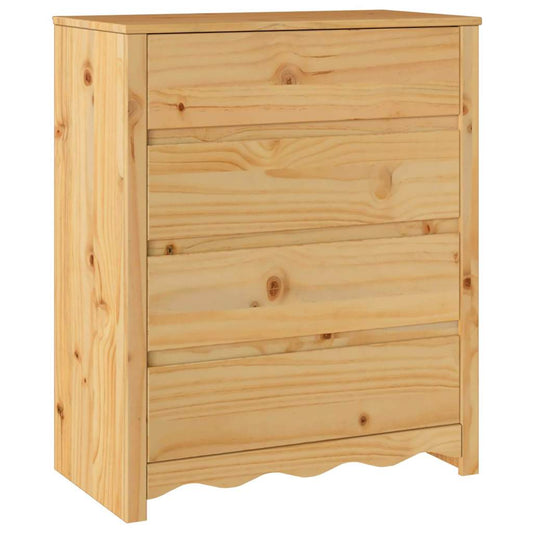 Kommode mit Regal Braun 76,5 x 40 x 91 cm Massivholz Kiefer