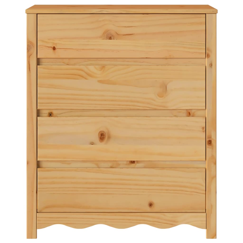 Kommode mit Regal Braun 76,5 x 40 x 91 cm Massivholz Kiefer