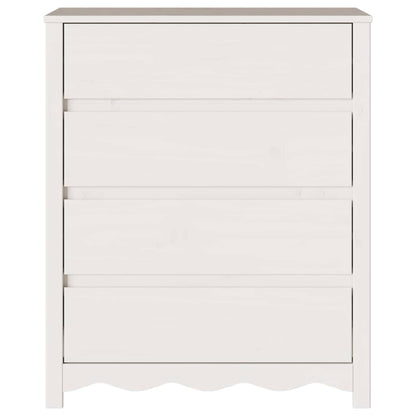 Kommode mit Schubladen Weiß 76,5 x 40 x 91 cm Massivholz Kiefer