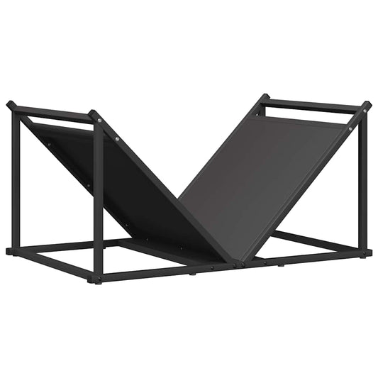 Brennholzregal Schwarz 70x43x34,5 cm Kaltgewalzter Stahl