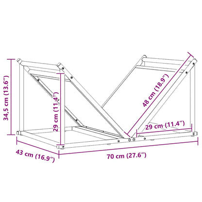 Brennholzregal Anthrazit 70x43x34,5 cm Kaltgewalzter Stahl