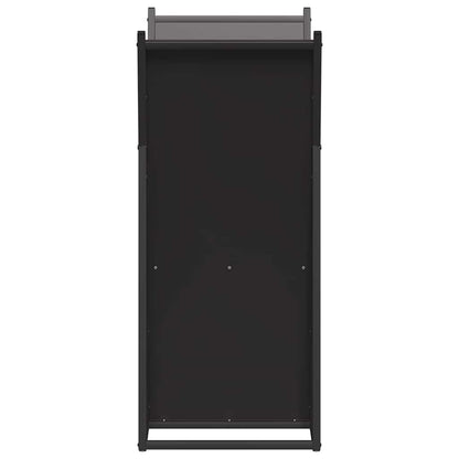 Brennholzregal Schwarz 69,5x35x81 cm Kaltgewalzter Stahl
