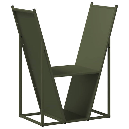Brennholzregal Olivgrün 69,5x35x81 cm Kaltgewalzter Stahl