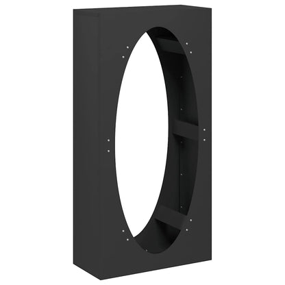 Brennholzregal Schwarz 50x23x100 cm Kaltgewalzter Stahl