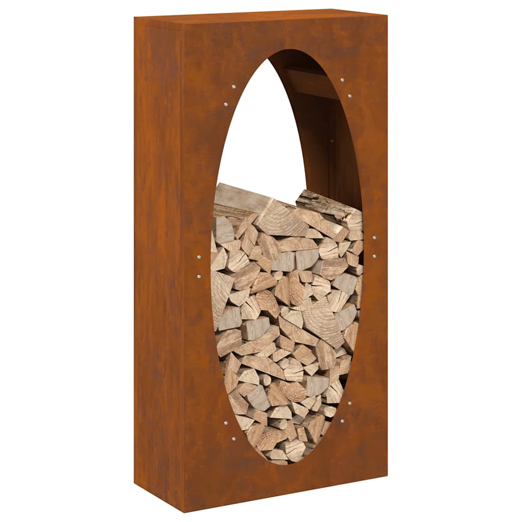 Brennholzregal 50x23x100 cm Wetterfester Stahl