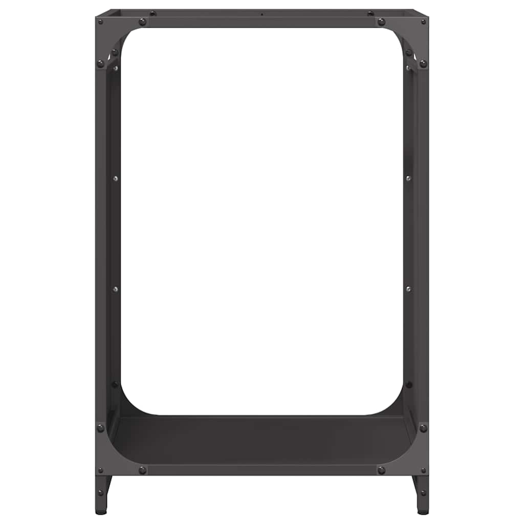 Brennholzregal Schwarz 44x28x65 cm Kaltgewalzter Stahl