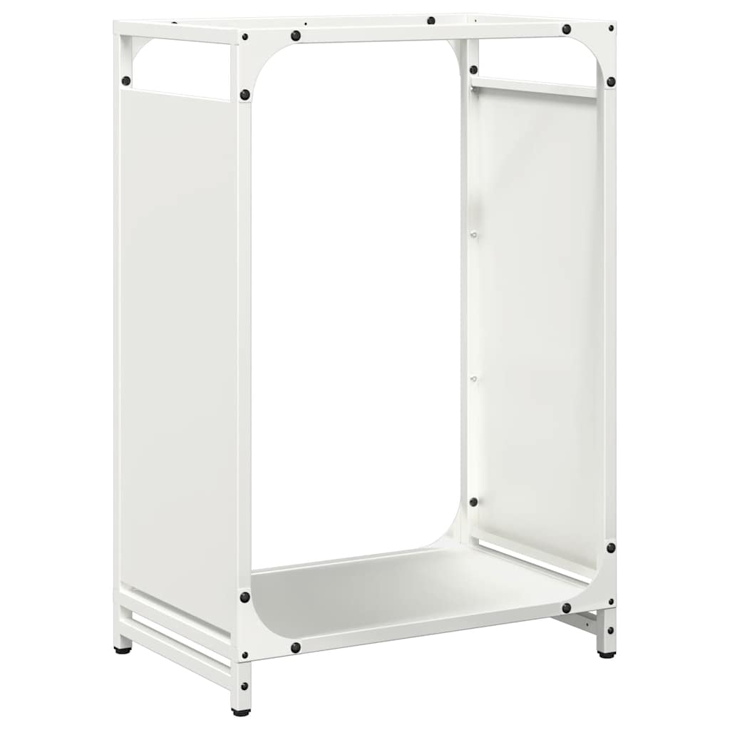 Brennholzregal Weiß 44x28x65 cm Kaltgewalzter Stahl