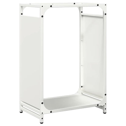 Brennholzregal Weiß 44x28x65 cm Kaltgewalzter Stahl