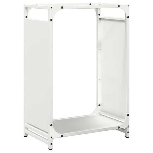 Brennholzregal Weiß 44x28x65 cm Kaltgewalzter Stahl