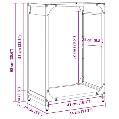 Brennholzregal Weiß 44x28x65 cm Kaltgewalzter Stahl