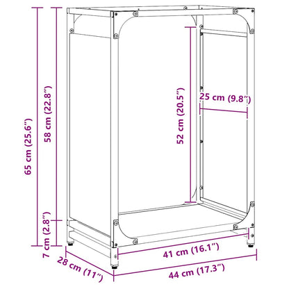 Brennholzregal Anthrazit 44x28x65 cm Kaltgewalzter Stahl