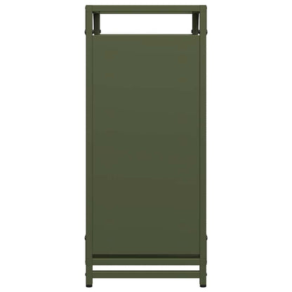 Brennholzregal Olivgrün 44x28x65 cm Kaltgewalzter Stahl