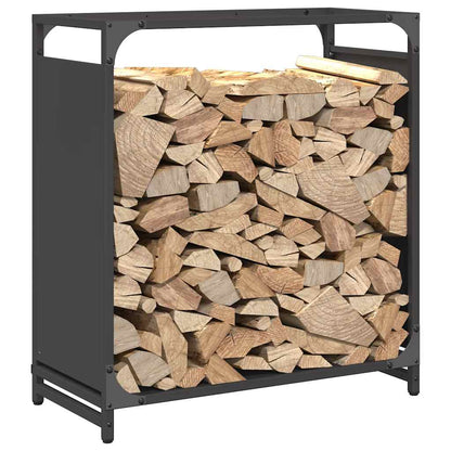 Brennholzregal Schwarz 60x28x65 cm Kaltgewalzter Stahl
