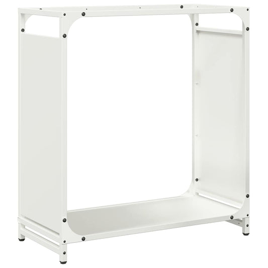 Brennholzregal Weiß 60x28x65 cm Kaltgewalzter Stahl