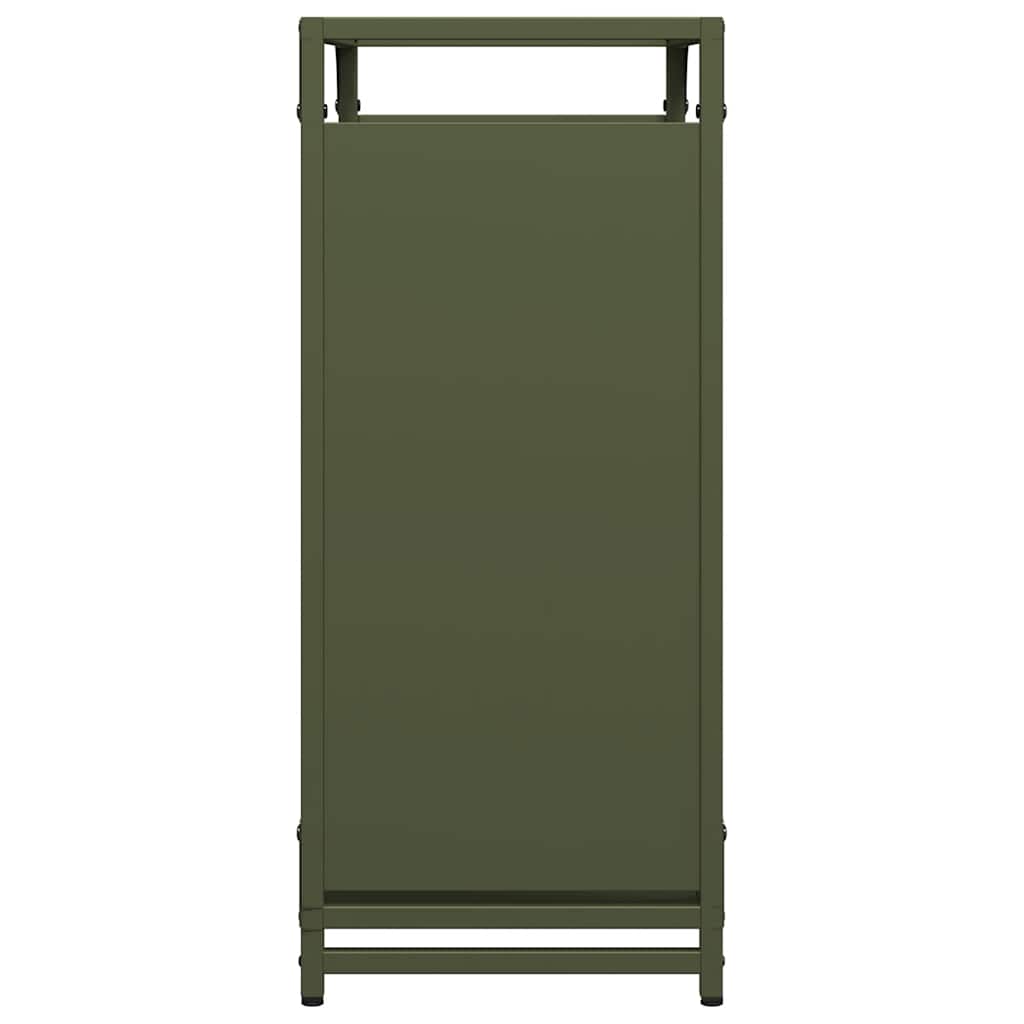 Brennholzregal Olivgrün 60x28x65 cm Kaltgewalzter Stahl
